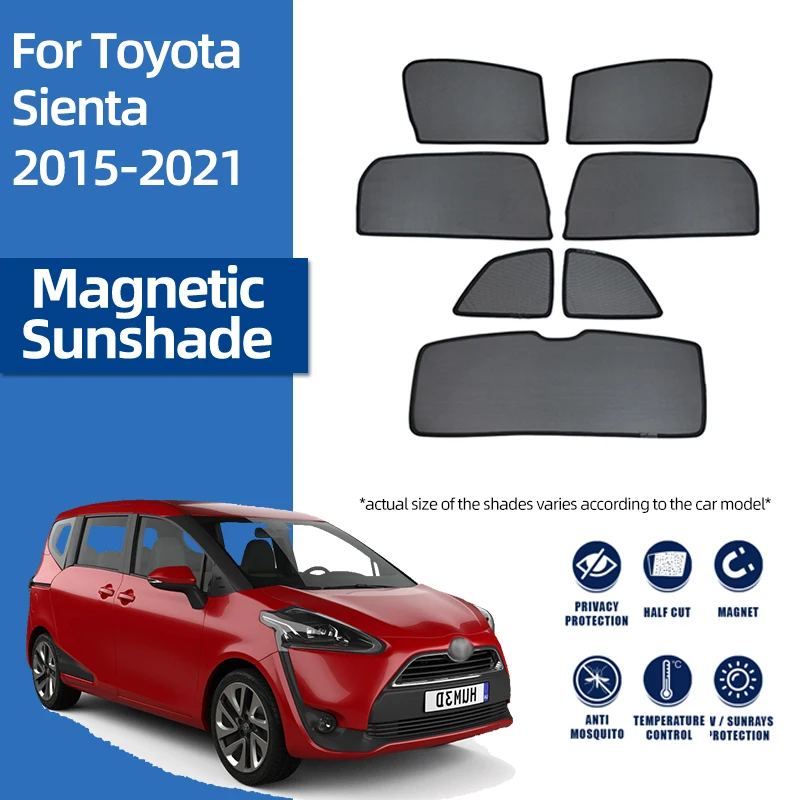 

For Toyota SIENTA XP170 2015-2021 Magnetic Car Sunshade Shield Front Windshield Frame Curtain Rear Side Window Sun Shade Visor
