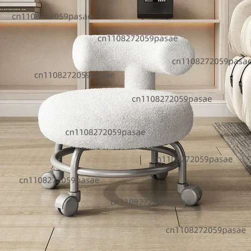 Professional Barber Chairs For Hairdressing, Household Pulley Low Stool With Baby, Lamb Wool Roller Low Stool