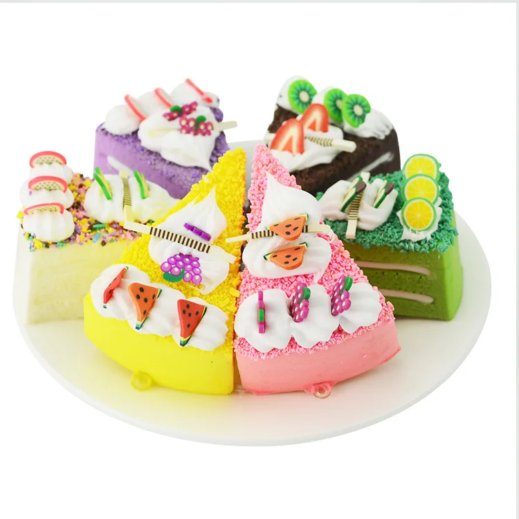 6pcs Artificial Cake Dessert Mixed Fake Food Cake Model