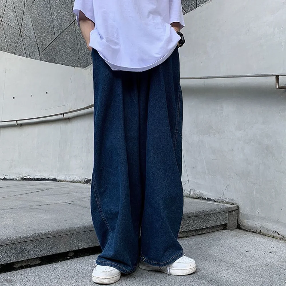 New Spring Men Korean Fashion Jeans men Streetwear Hip Hop Baggy Denim Trousers Straight Wide Leg cargo Pants pantalon homme