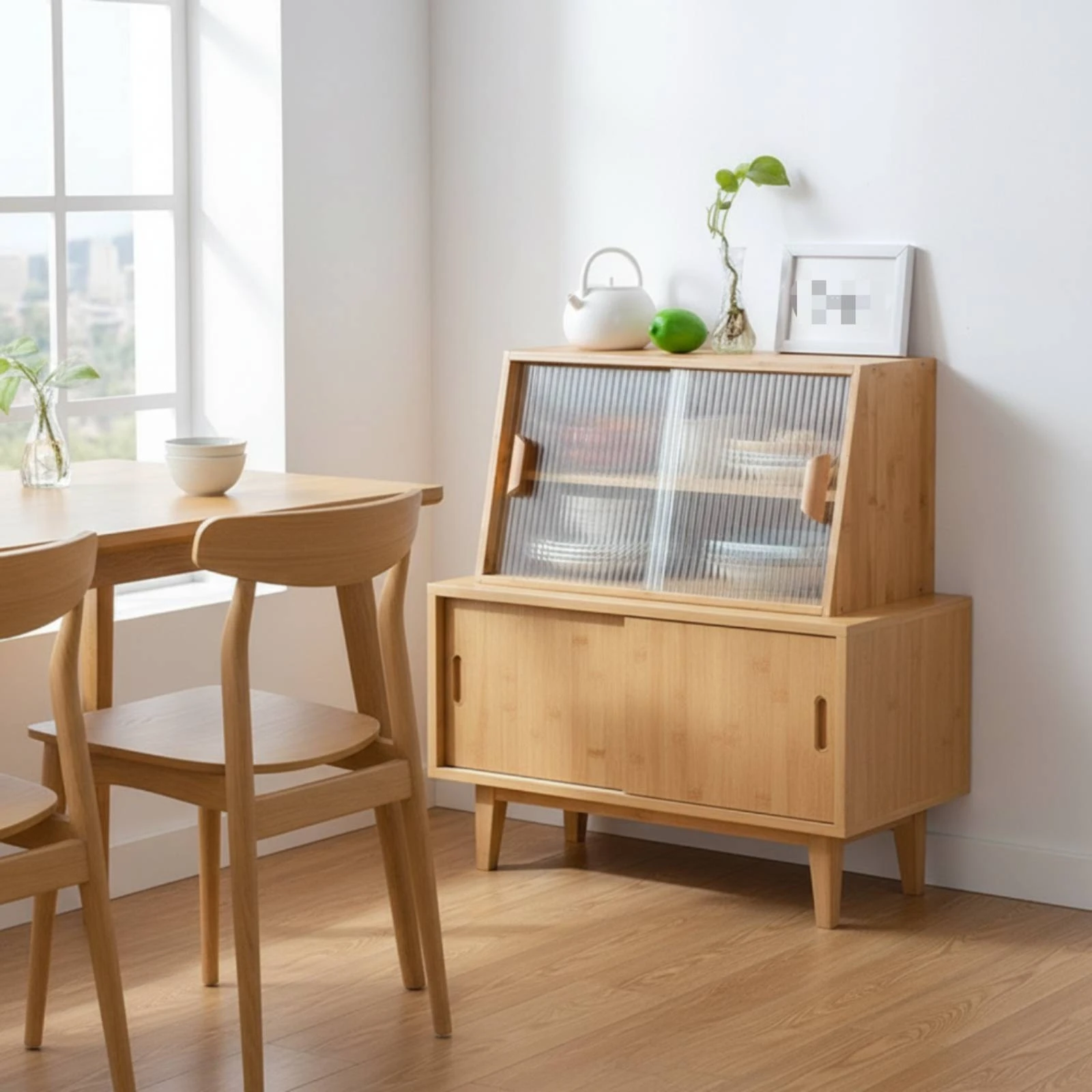 Countertop Cabinet Small Cabinet with Glass Doors Tabletop Cupboard Versatile Furniture Long-Lasting for Kitchen Counter