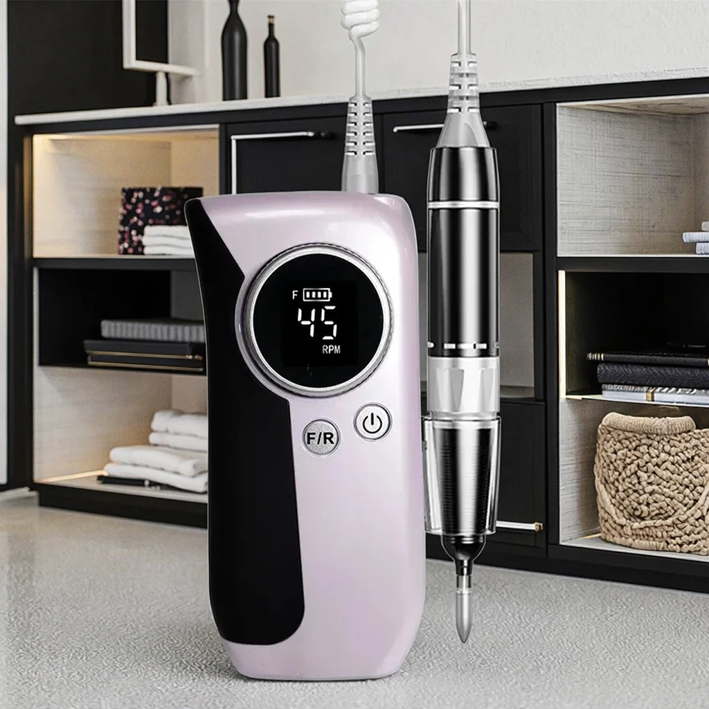 

2525 New Low Noise Nail Polish Tools Strong 45000RPM Rechargeable Nail Drill Machine