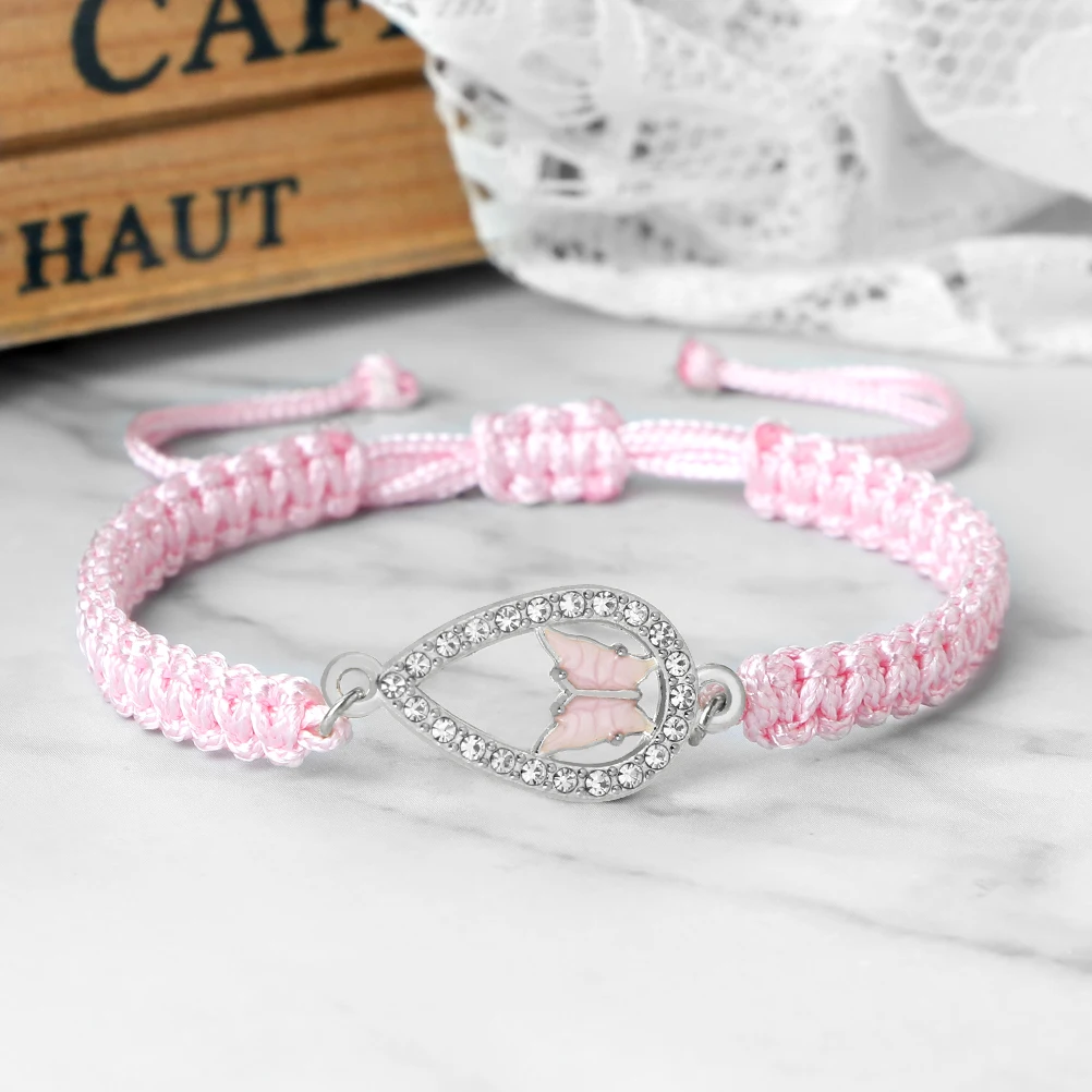 20Styles Women Simple Adjustable Pink Rope Bracelet Charms Sweet Animal Pendant Braided Bracelets Girls New Fashion Jewelry Gift