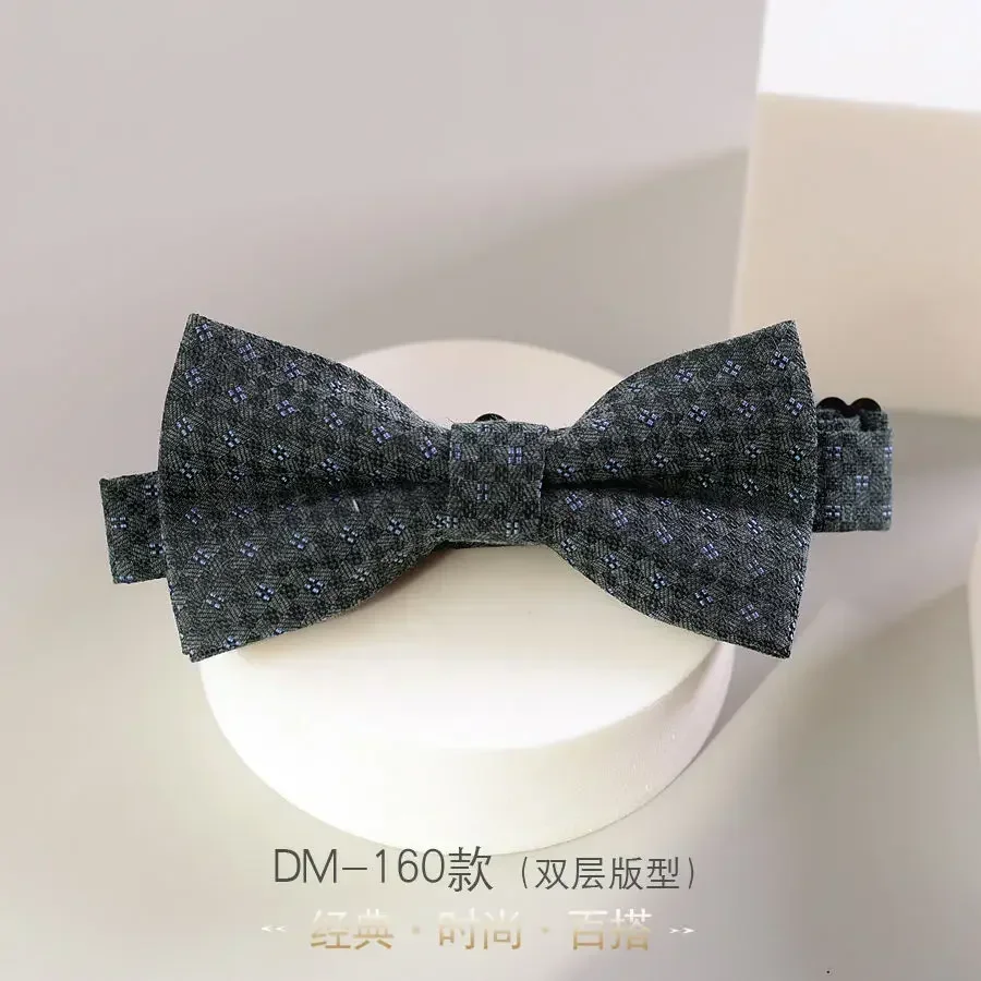 New bow tie men's suit bow formal gray men's cotton bow tie wedding best man groom black upscale