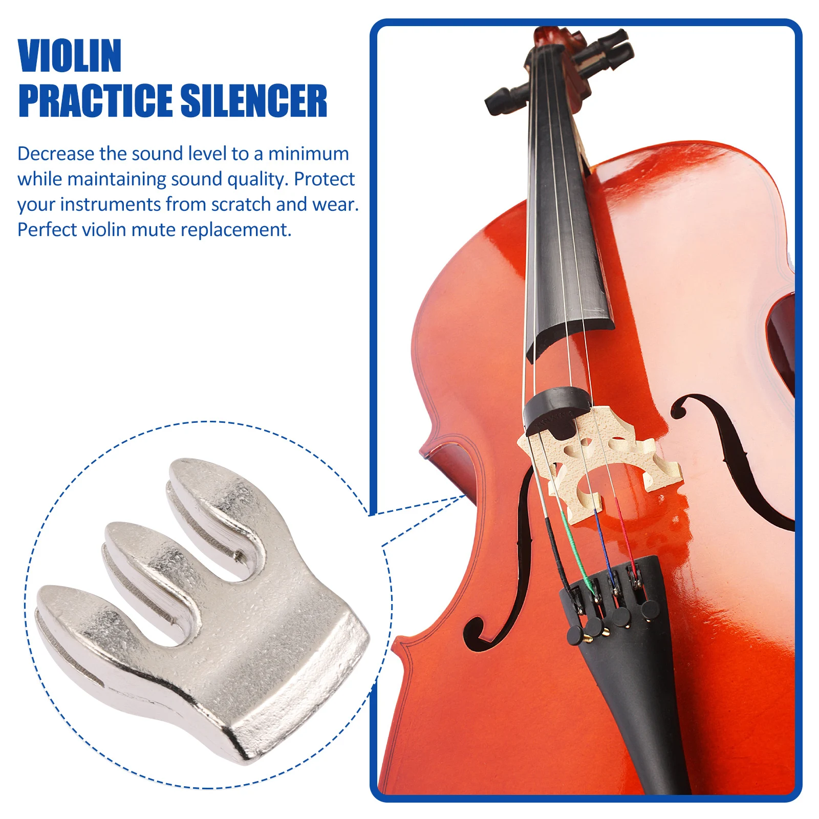 

Professional Violin Practice Metal Fiddle Mute Durable Sturdy Sound Reduction Volume Control Portable Scratch Resistant Gift For