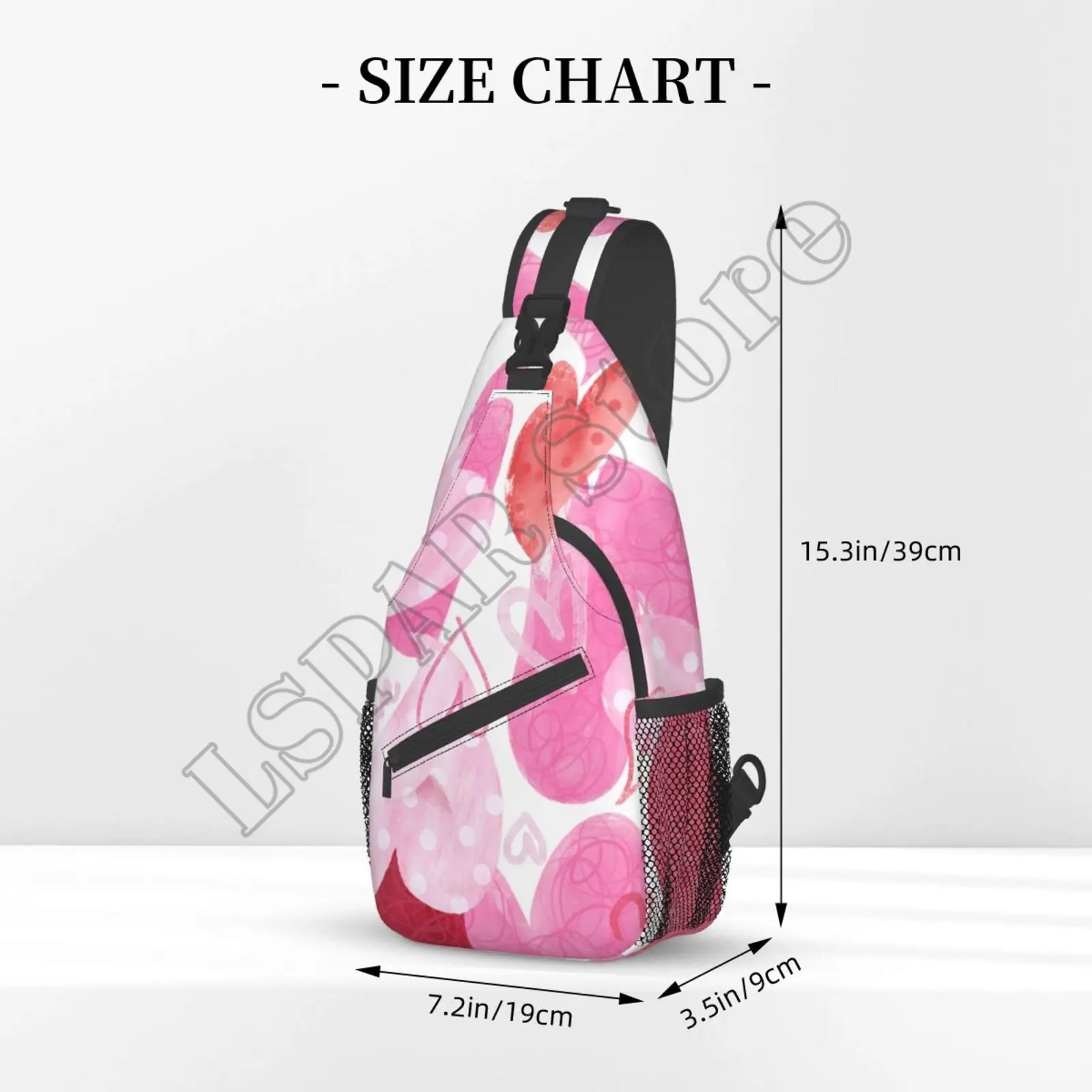 Valentines Vintage Rose and Red Love Shoulder Crossbody Backpack for Men Cycling Camping Daypack for Hiking