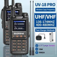 2PCS BaoFeng UV-18 PRO Walkie Talkie  Long Range  Tri-band Wireless Copy Frequency 999CH Type-C Charger Two Way Radio UV-5R 17