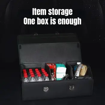 Organizér do kufru auta, organizéry a úložný prostor pro SUV, umělá kůže, skládací víceúčelový nastavitelný úložný box do kufru auta 10 nejlepší prodej Organizér do kufru Toyota Camry - №9