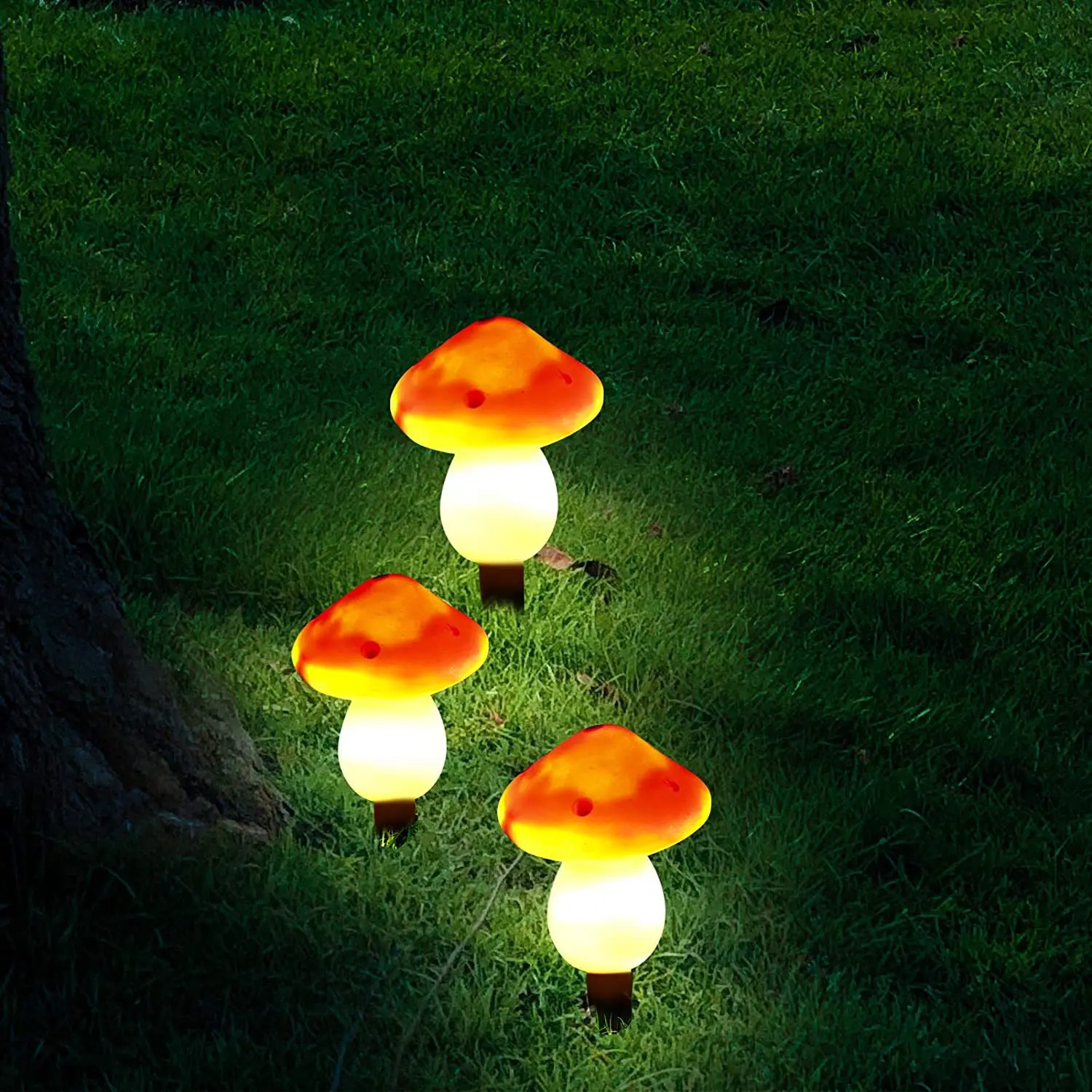 Mushroom Shape Outdoor Solar Light Solar-Powered Garden Lamp Ornament Outdoor Ground Landscape Stake Light Creative Waterproof