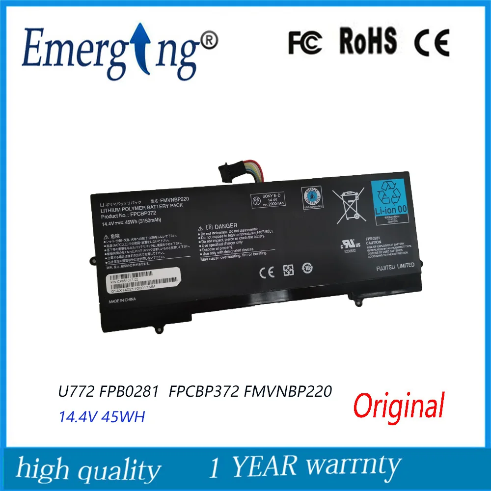 Bateria do Portátil Fpcbp372 Fmvnbp220 para Fujitsu Lifebook U772 Fpb0281 14.4v 3150mah 45wh
