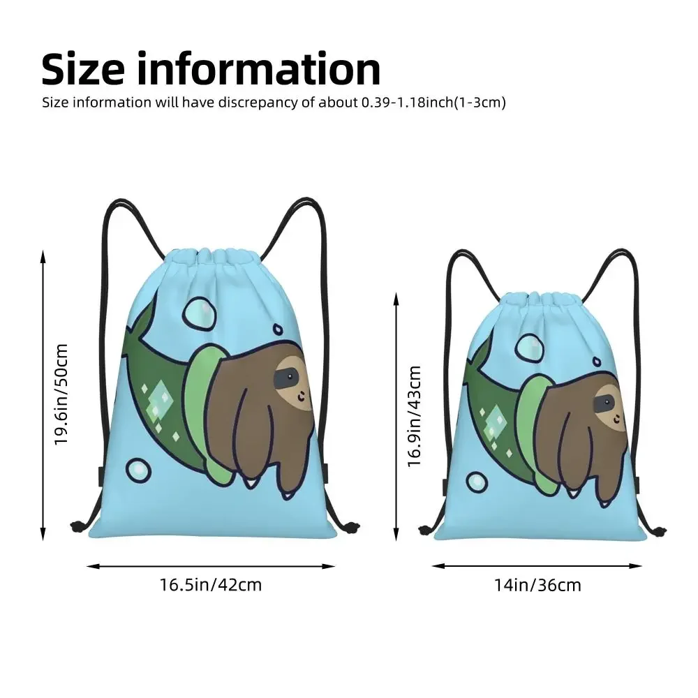 Bolsa con cordón, almacenamiento, bolsos portátiles, perezoso de sirena, compras de comestibles, bolsos de hombro, bolsa de viaje plegable