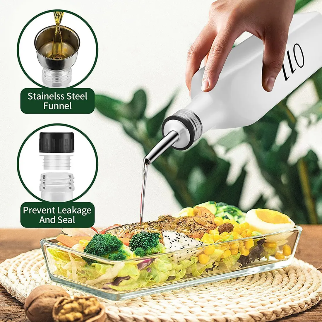 ABZV-Best Match Farmhouse Kitchen Decor,Farmhouse Salt And Pepper Shaker Set,Oil And Vinegar Dispenser Set.
