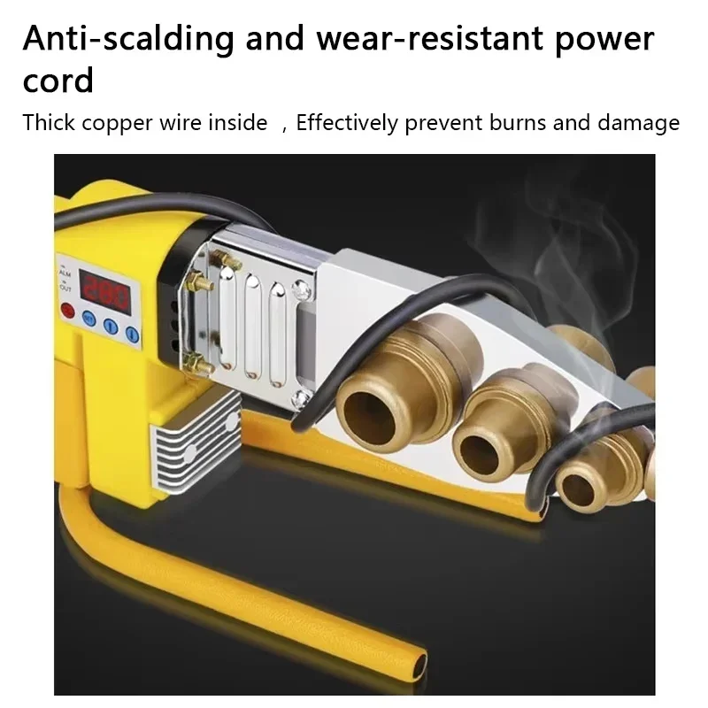 220V Heat Fusion Machine Pipe Welder Adjustable Temperature Welder Digital PPR Welding Machine for 20mm to 63mm pipe