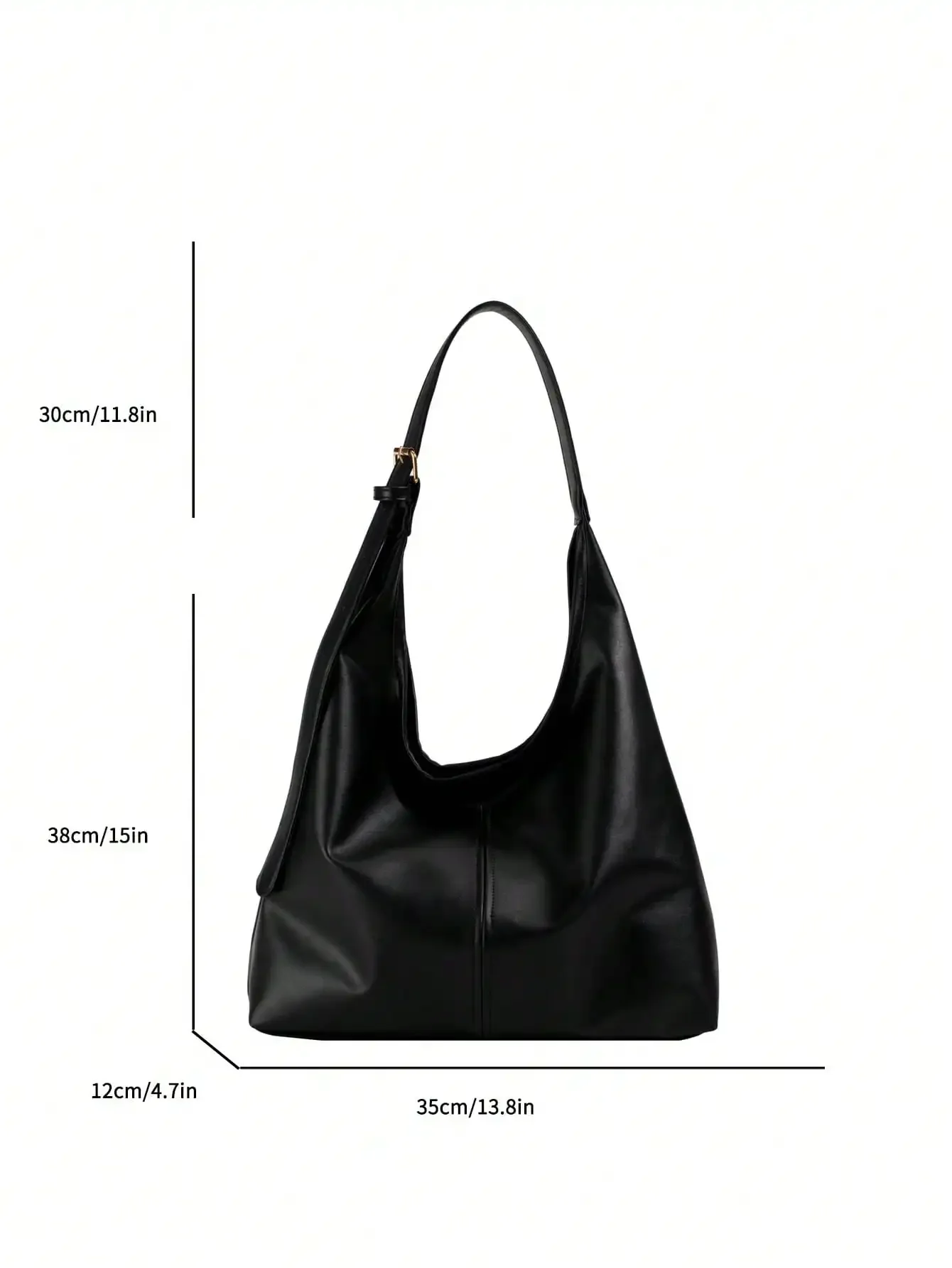 Vintage Large Capacity Shoulder Bag for Women with Soft Solid Crossbody Bag