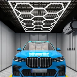 ZK20-Garage Hexagon Light, tubo LED, iluminação de teto para carro, reparação corporal, oficina, luzes da lâmpada, 110V-240V, Honeycomb