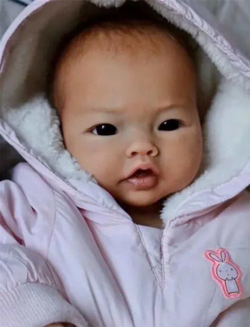 19 Inch Asian Baby Reborn PingPing DIY Doll Kit Soft Fresh-Tone Unfinished Unpainted Blank Doll Parts for Collectors