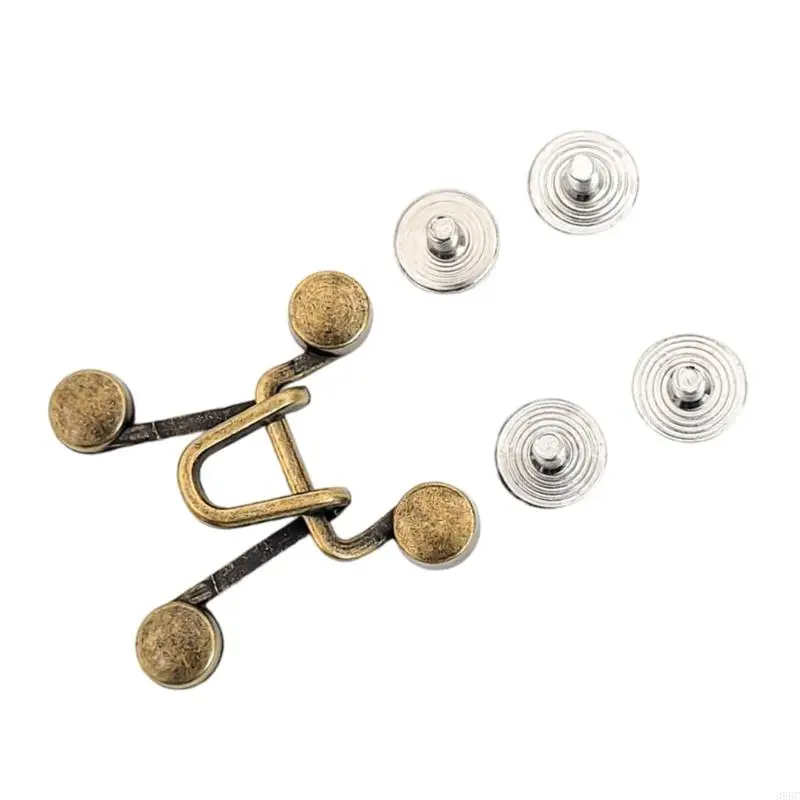 39BC Tighten Waist Button Pin Buttons Alloy Adjustable Adjustable Waist Buckle for Women Girls Tighten Waist Jeans Button