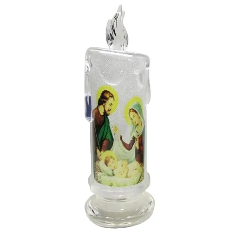 

Jesus Candle Lamp Flameless LED Battery Powered Jesus Light Creative Christ Tealight Multifunctional Decorative Church