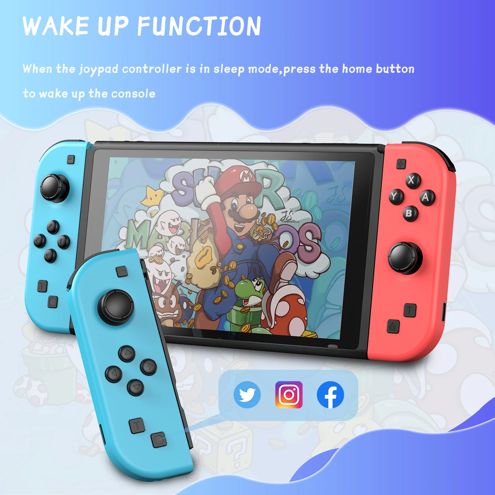 Nintendo Switch/OLED/Lite 조이스틱 용 Joycons 컨트롤러 용 조이패드 진동 무선 게임 패드 L/R 게임 핸들-스트랩 없음