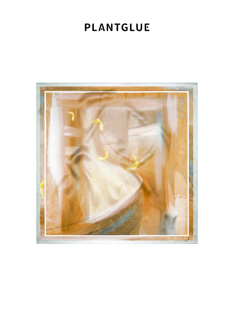 

Plant Floral Art Oil Painting Silk Scarf Women's Neckwear Silk Square Chinese Style Mother's Day Gift Multifunctional