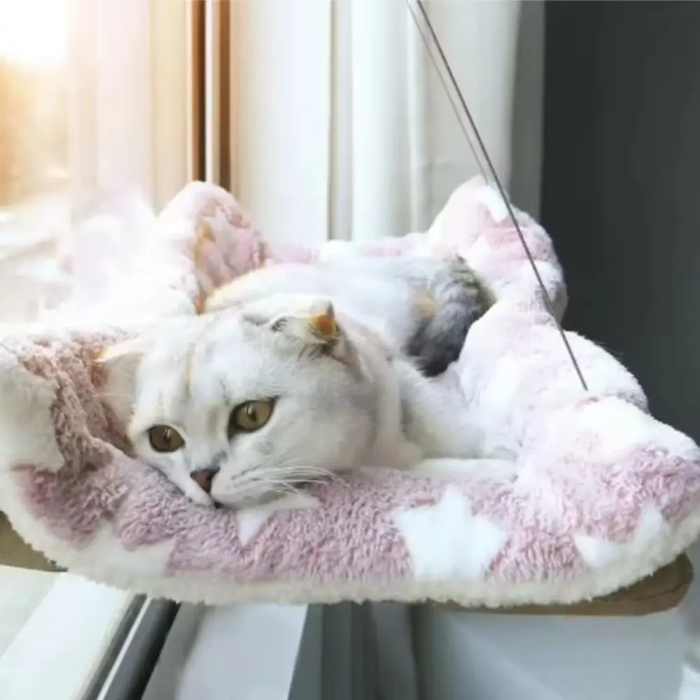 Multifunction Creative Cat Hanging Bed Stable Rectangular Pet Window Perch Household Cozy Cat Sunbathing Bed Windowsill