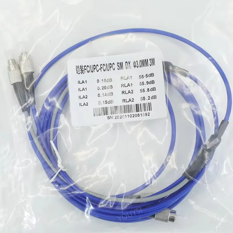 YOUYSI FC/UPC-FC/UPC Singlemode Armored Patch Cord 2 cores 3M-30M SM PVC Jacket SC LC FC fiber Optical Fiber Jumper Cable