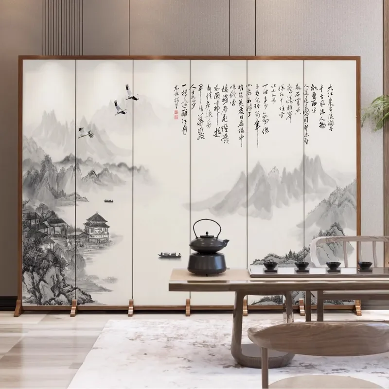 Modern Simple Folding Room Divider Screen Portable Mobile Partition for Office Bedroom Living Room Space Separator Decor
