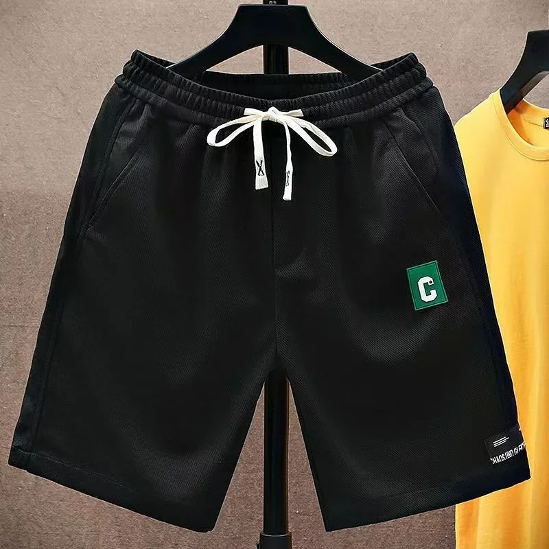 Men\'s Shorts Black Basketball Drawstring Male Short Pants Sweat in Bulk Designer Korean Style Baggy Stylish Pack New Pant 2024