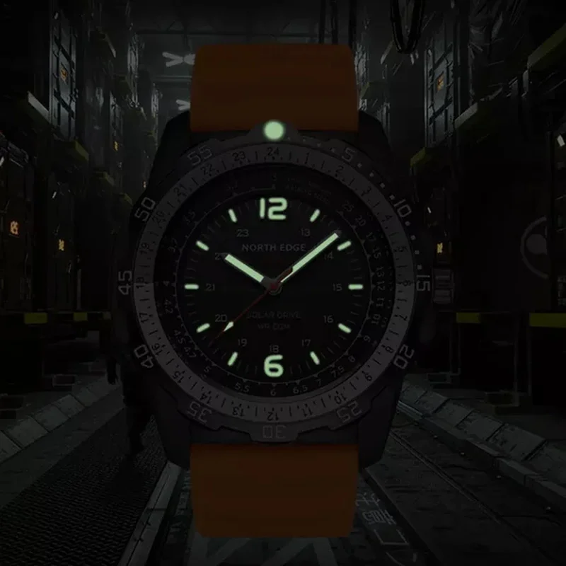 NORTH EDGE EVOQUE 2 Men Digital Military Watch Waterproof 50M Men's Sport Wristwatches Solar Power Luminous Enviormentally Clock