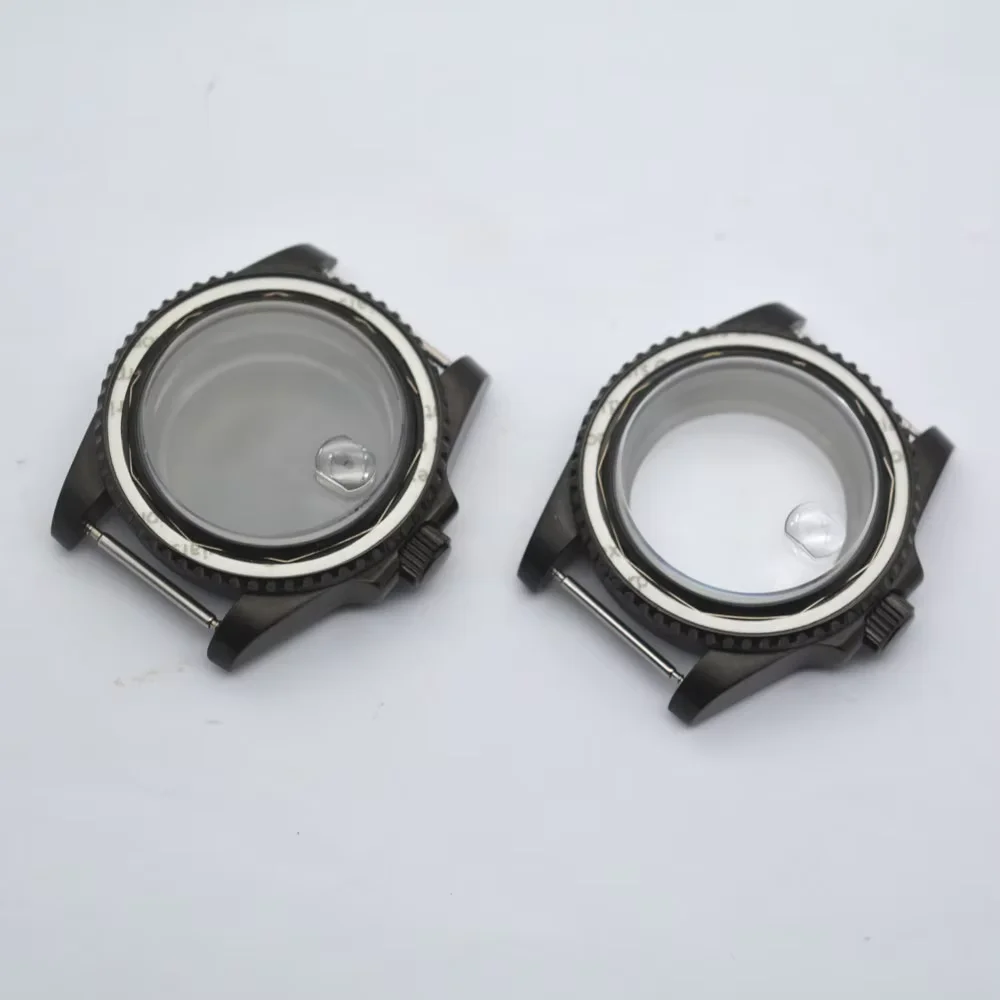 

40mm PVD black watch case fit NH35 NH36 ETA2836 2824 Miyota 8205 8215 821A DG2813 3804 movement sapphire glass RLX case