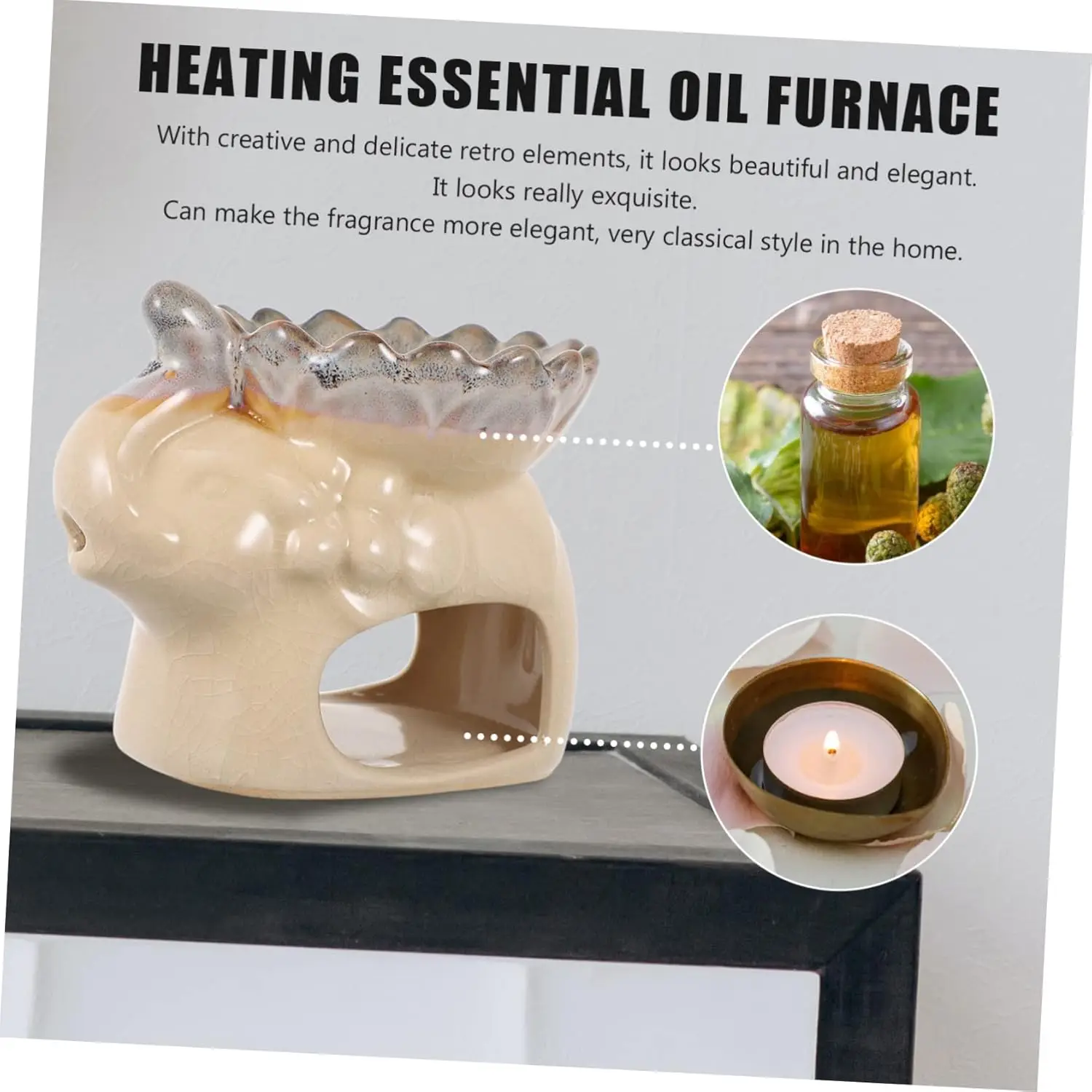 Elefant Keramik Diffusor Teelicht Ätherisches Öl Diffusor Duft Diffusor Halter Unter Schreibtisch Ornament Dekor Schreibtisch Räuchergefäß Ador