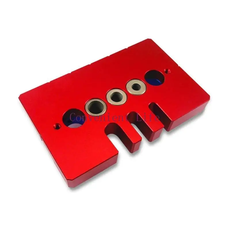 L1EE Doweling Jig Locator Pocket Hole Drilling Jig من سبائك الألومنيوم لخزانة الملابس #5