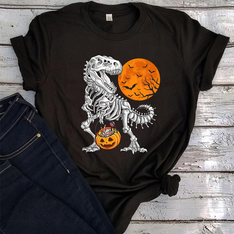 

Halloween Shirts Dinosaur Skeleton T-Shirt Spooky Shirt Cute Halloween Shirt Dinosaur Halloween Tee Aesthetic