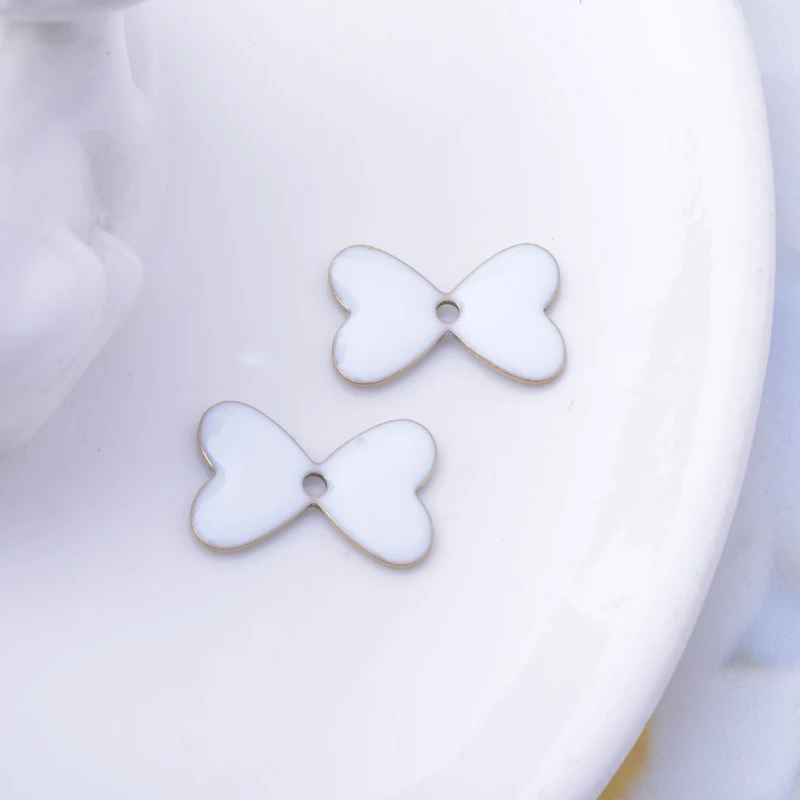 30 Stück Kupfer-Charms mit beidseitiger Emaille, rote Korallen-Anhänger, Verbinder für DIY-Schmuck- und Ohrringherstellung – Detail 2