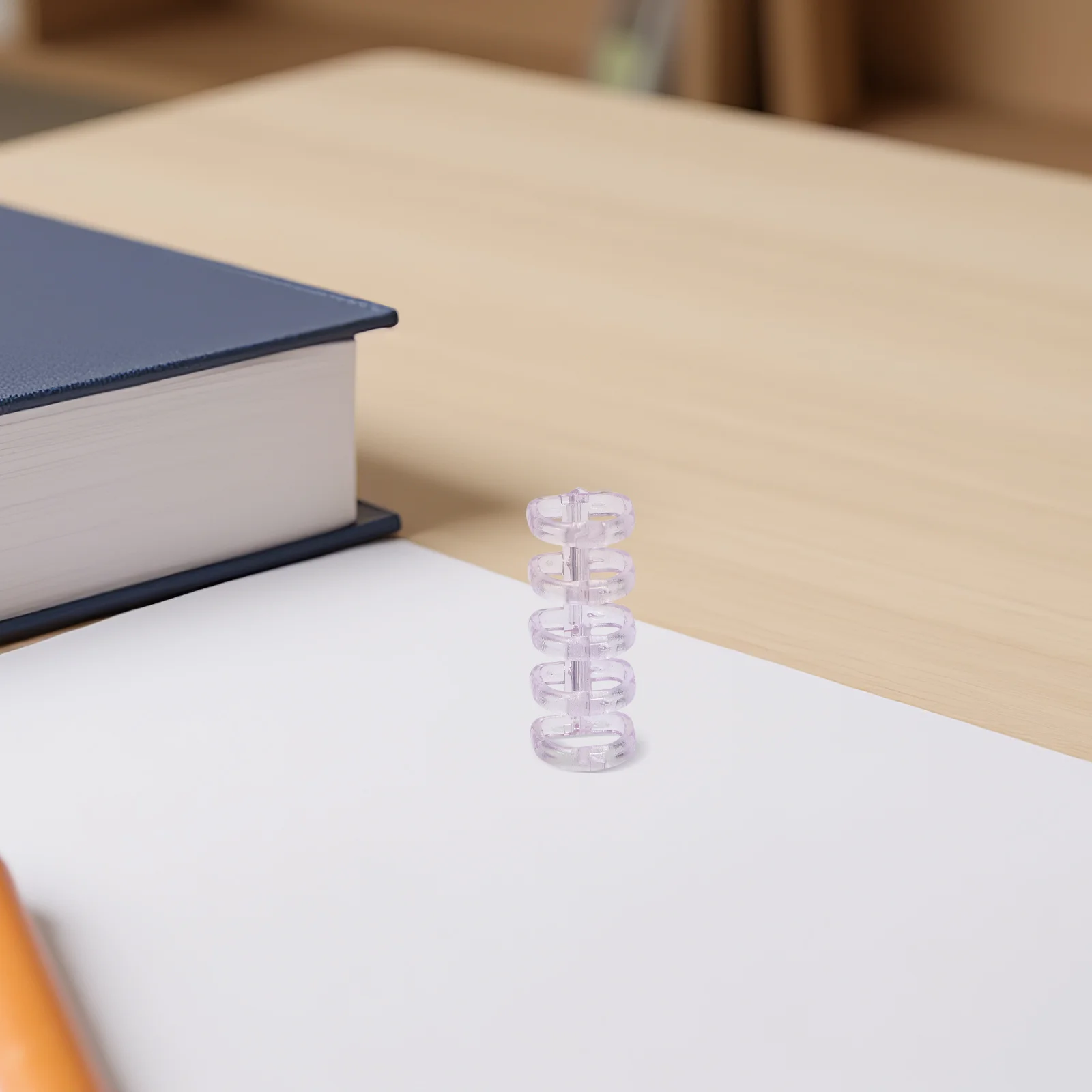 100Pcs Loose-Leaf Binder Rings Transparent Plastic 5-Hole Openable Clips for Office School Index Cards Notebook Binding