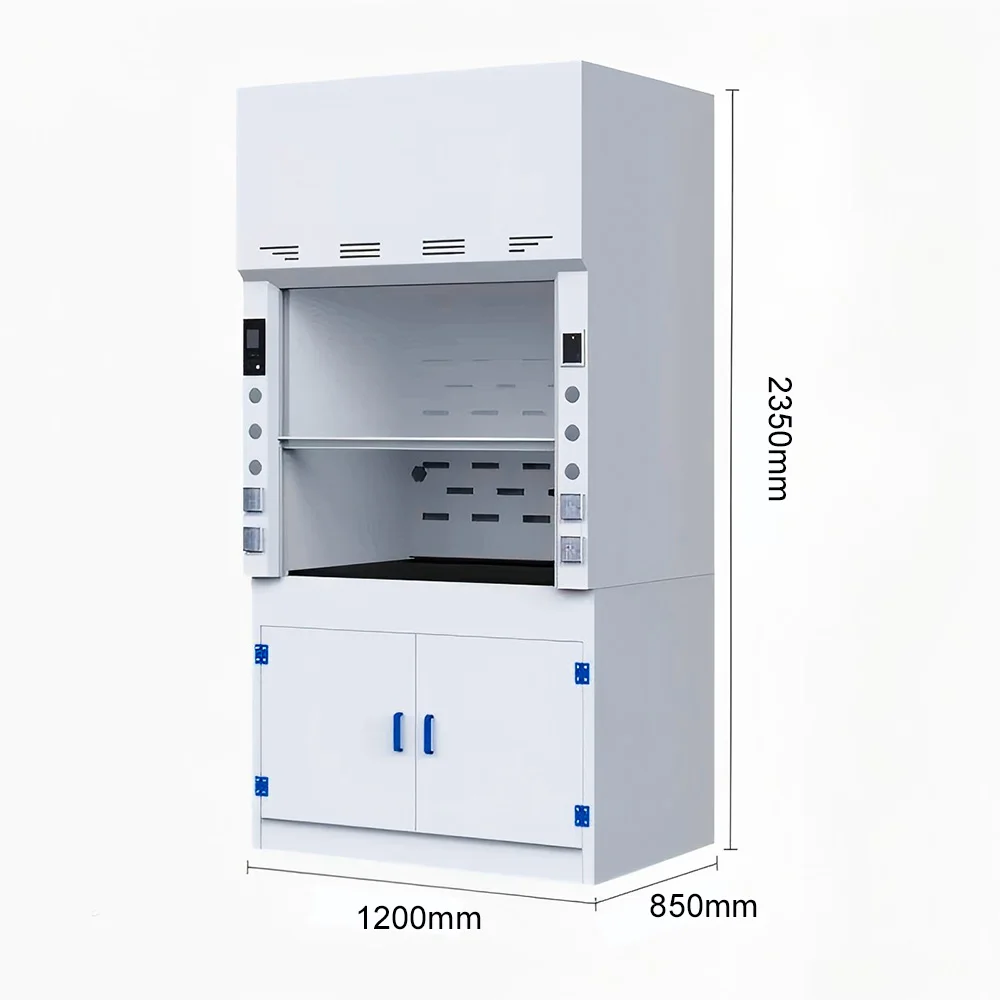 New Laboratory Fume Hoods Exhaust Fume Cupboard Chemical Gases Can Be Removed PP Fume Hood for Research Laboratory