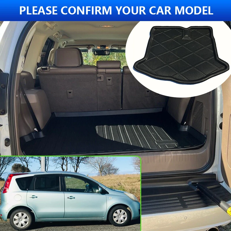 For Nissan Versa Note E11 2004~2013 2012 2010 2009 2006 Rear Trunk Tray Cargo Boot Waterproof Liner Mat Floor Carpet Accessories