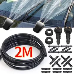 Universal Car Wiper Cleaning Hose Set 2M Portable Car Wiper Washer Nozzle Windshield Washers Connector Pipe Auto Accessories