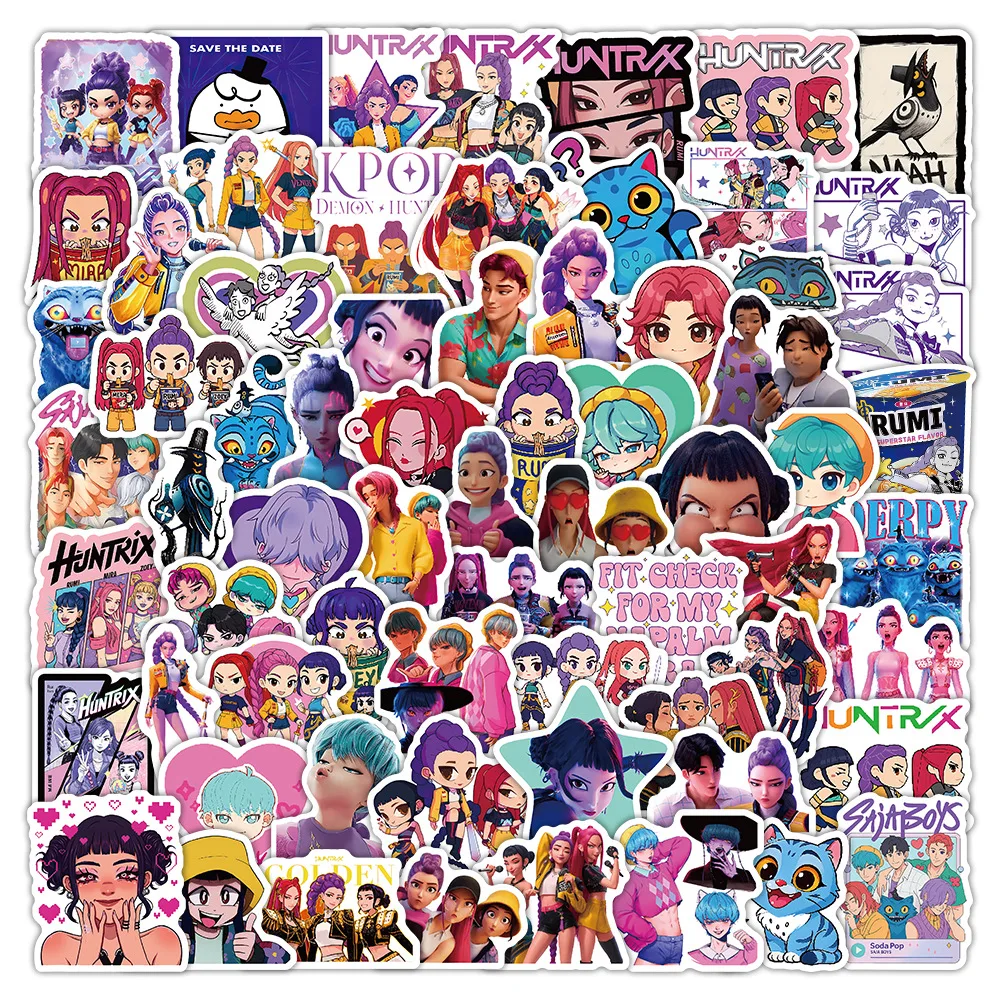

104Pcs Cartoon Stickers Cute Waterproof Diy Decals for Laptop Skateboard Water Bottle Guitar Luggage Phone Party Favors for Kids