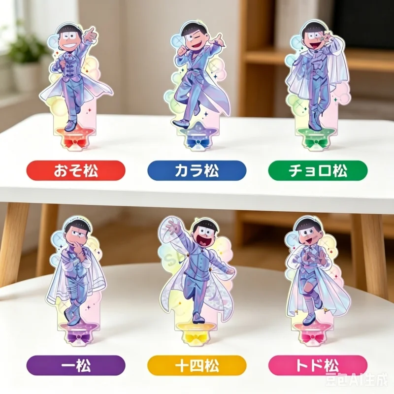 Base de acrílico de 15 cm para figuras de anime Osomatsu-san Ichimatsu, accesorios decorativos, regalos, accesorios hechos a mano, llavero