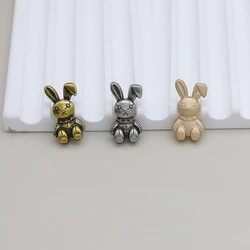 20X11mm Vintage Metal Rabbit Button for Knitted Cardigan Sweater Coat Decorative Children's Clothing Sewing Cartoon Shank Button