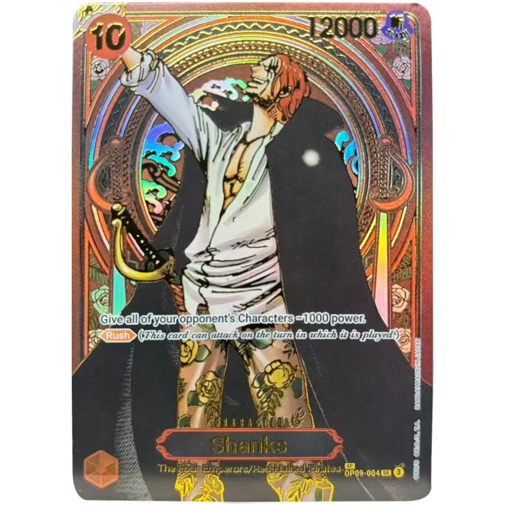 6 قطعة/المجموعة قطعة واحدة الإنجليزية نيكا لوفي شانكس تعليم الذهب والفضة OPCG الإغاثة بطاقة فلاش الذاتي أنيمي جمع بطاقة هدية لعبة