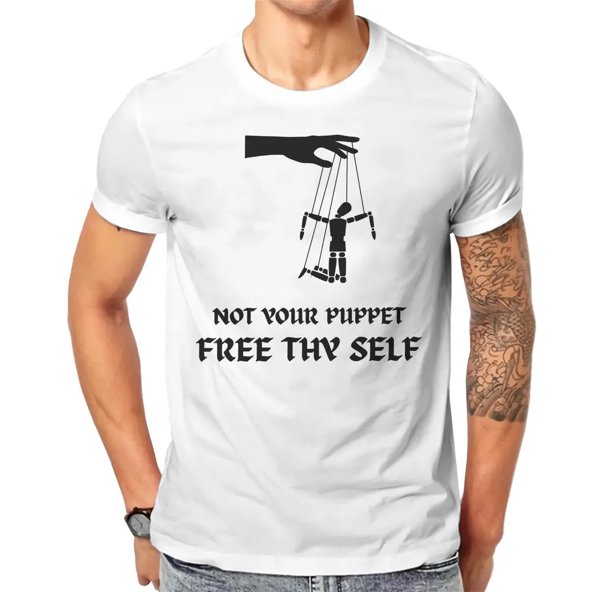 Free Thy Self Unique TShirt String Puppet Top Quality Creative Gift Clothes  T Shirt Short Sleeve Ofertas