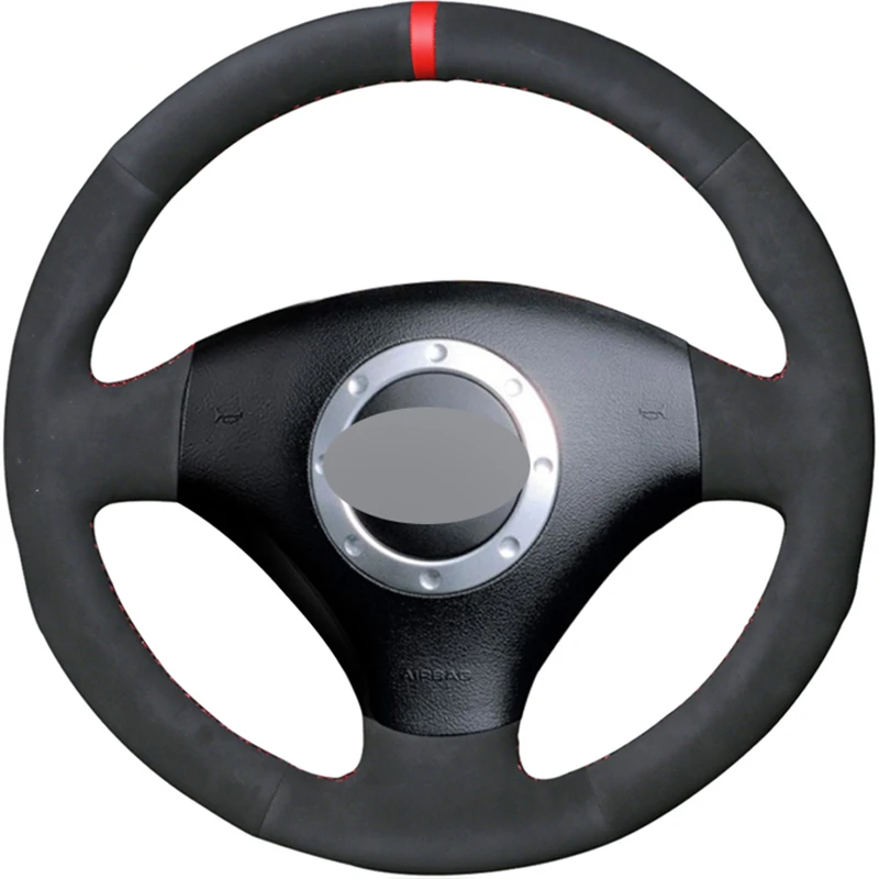 Black Suede Hand sewing Car Steering Wheel Cover for Audi A2 8Z A3 8L Sportback A4 B6 Avant A6 C5 A8 D2 TT 8N S3 S4 RS 4 RS 6