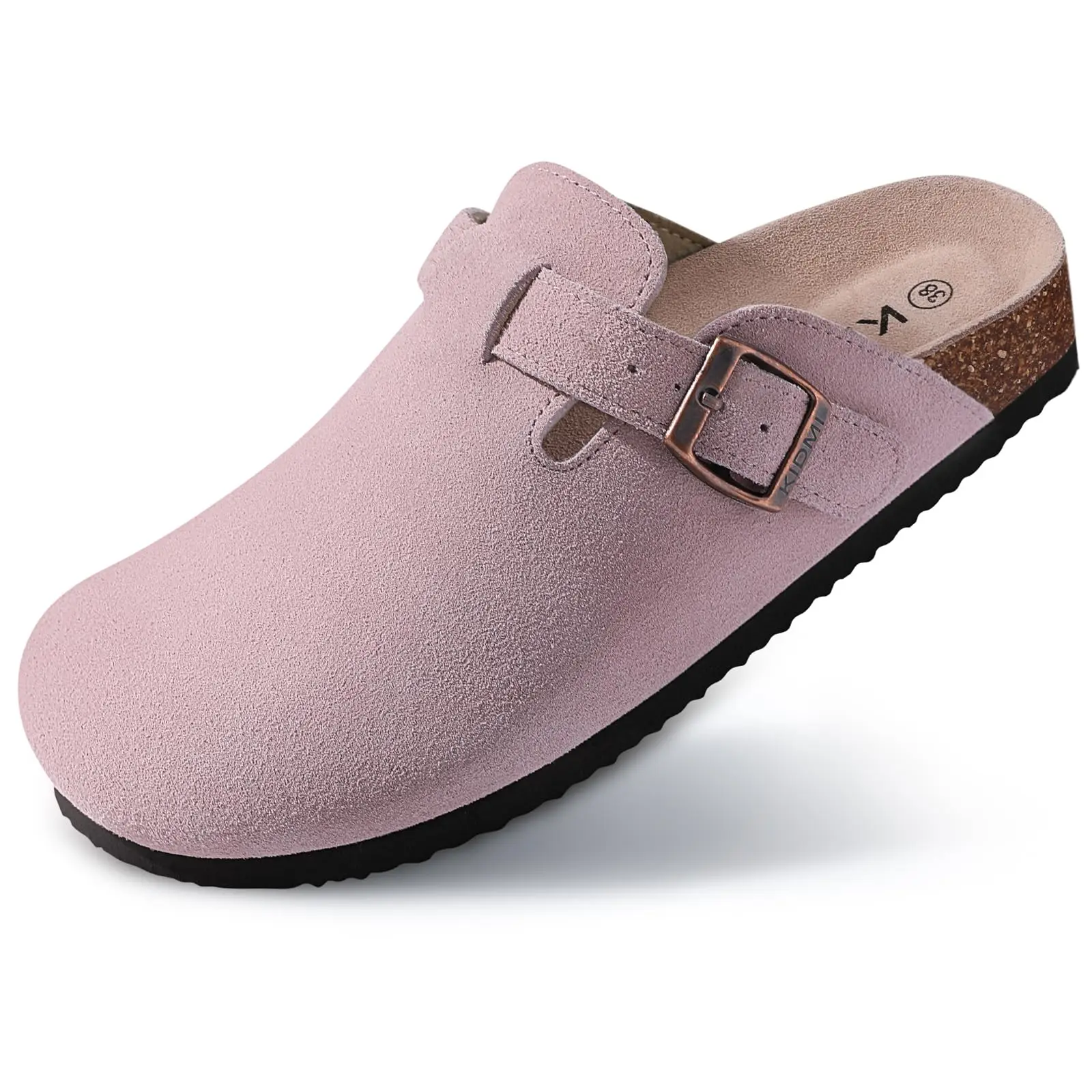 Eyriphy Leather Clogs Women\'s Clogs Cork Mules Arch Support Cork Clogs Women Slippers Potato Footbed Women Sandal Antislip Clogs