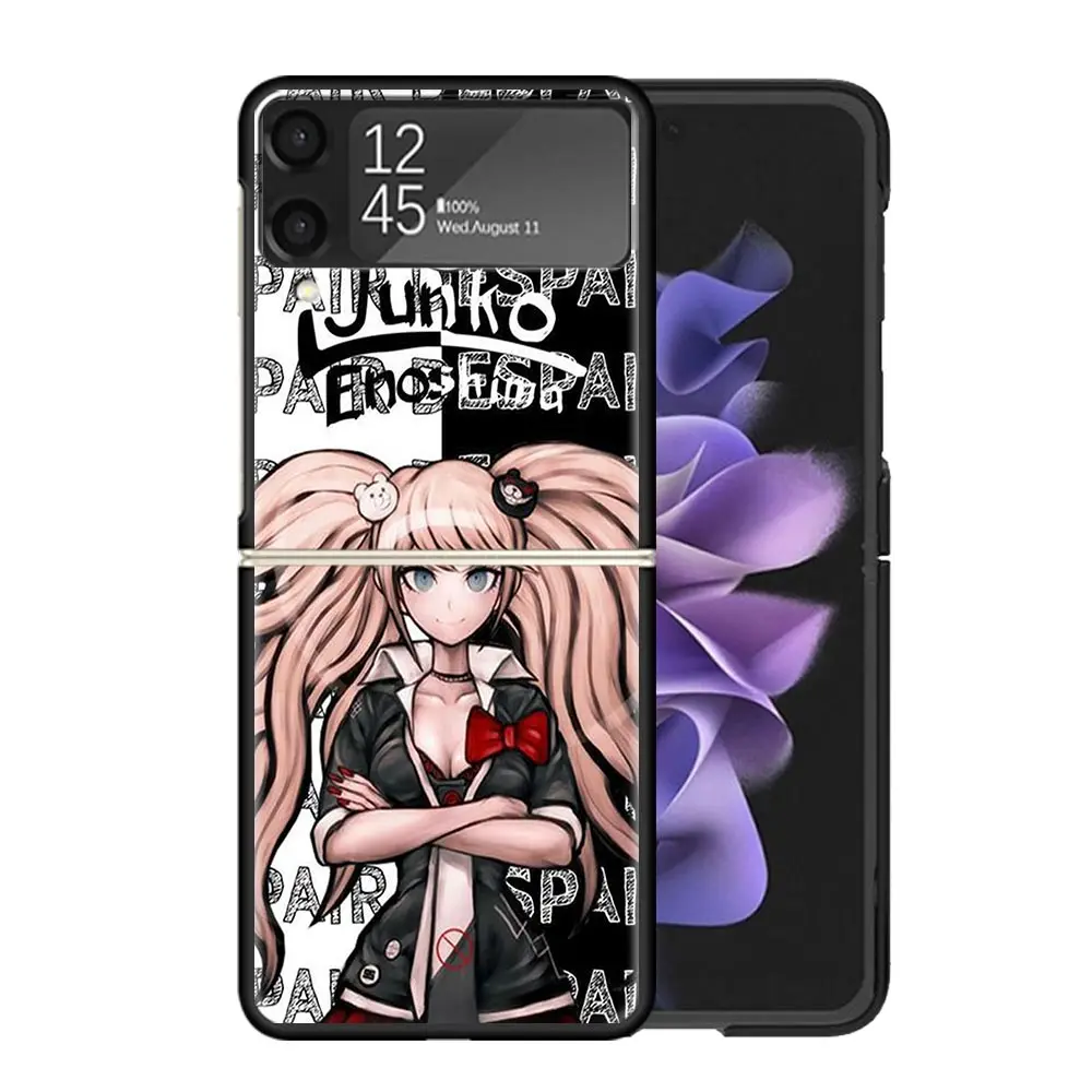 Danganronpa Enoshima Junko funda de teléfono transparente para Samsung Z Flip 5 4 3 Galaxy ZFlip 6 5G cubierta dura de impresión a prueba de golpes TPU PC Coque