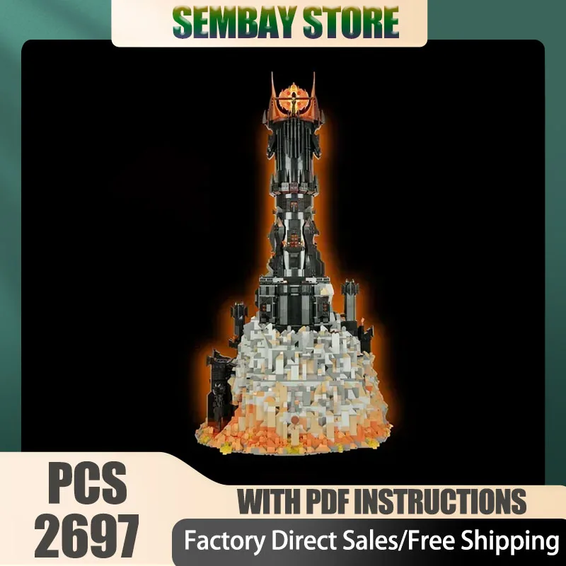 

Magic Rings Model Moc Building Blocks The Dark Tower Model Technology Bricks DIY Assembly Medieval Castle Construstion Toy Gifts