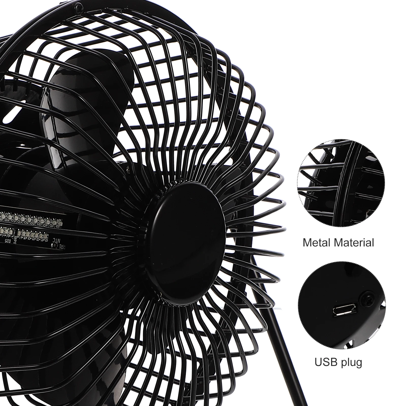 

USB Temperature Fan with Clock Display Portable Mini LED Cooling Fans for Desk Travel Hot Summer 360 Degree Rotation