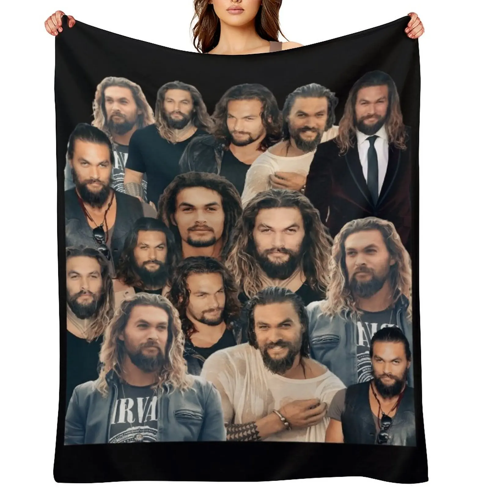 

Jason Momoa, ORIGNAL Willow Days, Jason Momoa Collage Classic \t\t Throw Blanket Sleeping Bag bed plaid Sofa Blankets