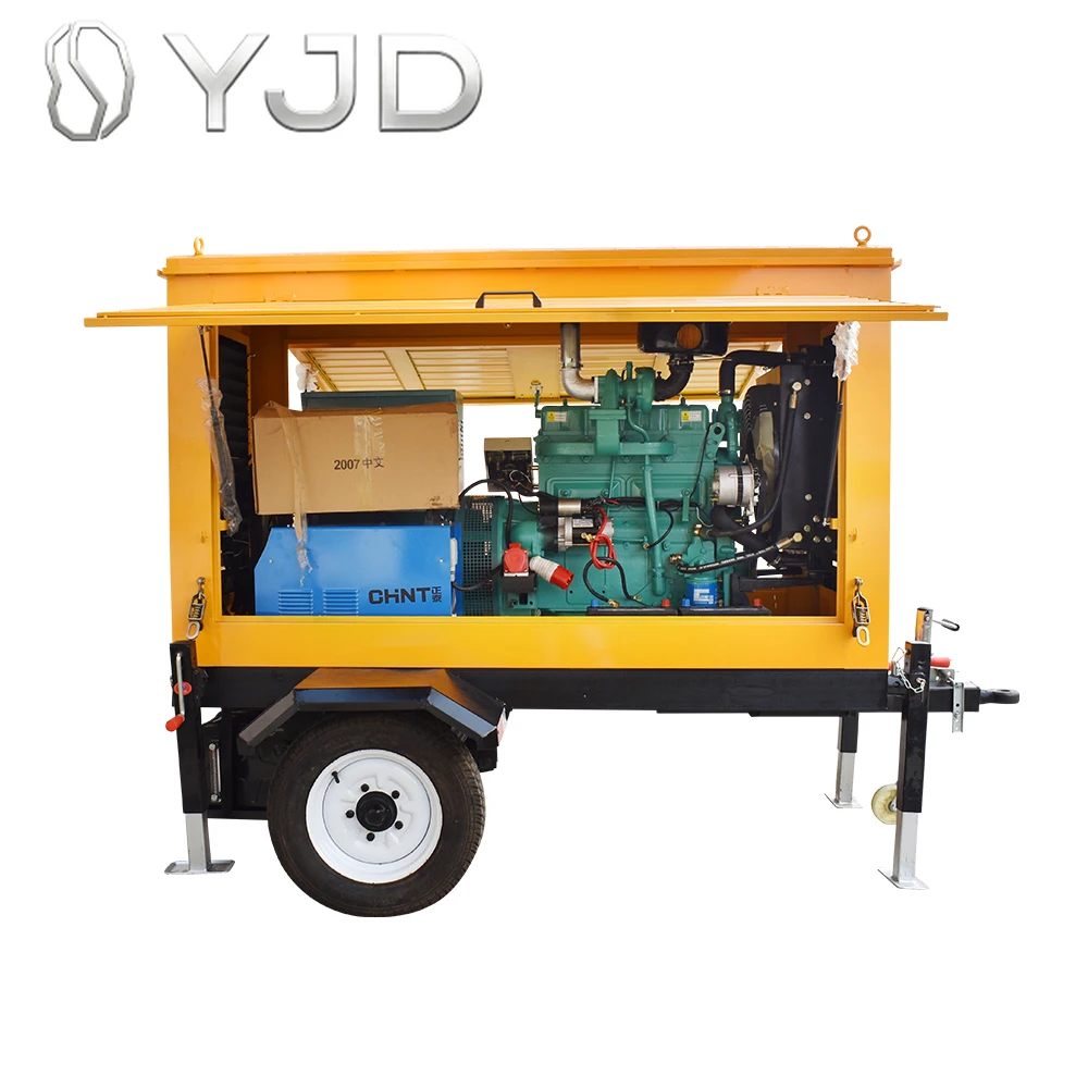 Welding Diesel Generator 30kw 40kva Silent Type Trailer with Rain Cover Electric Start & Soundproof Canopy